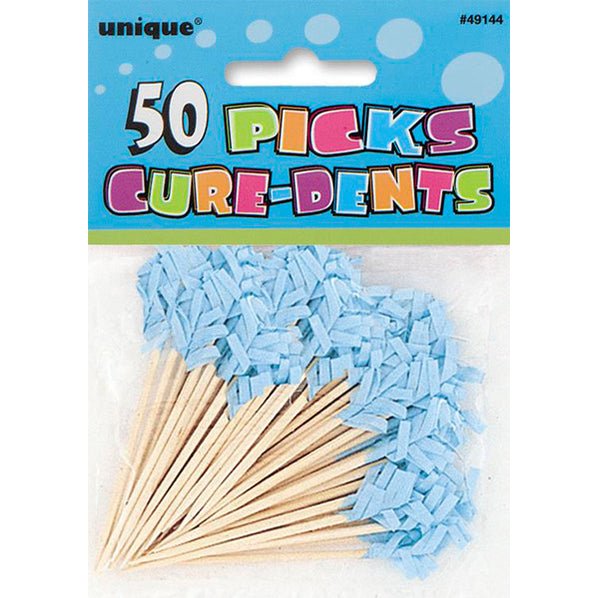 Frilled Picks - Blue (Pack of 50) - The Party Marketplace