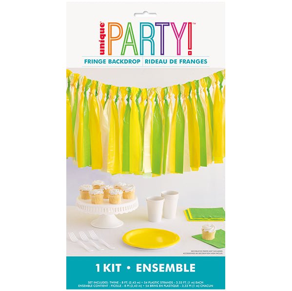Fringe Backdrop Kit - Citrus (Yellow & Green) - The Party Marketplace