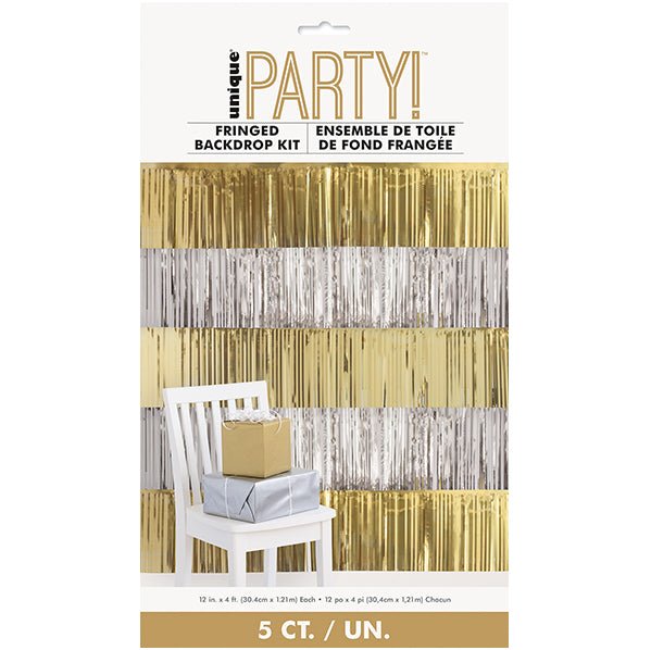 Fringe Backdrop Kit - Silver & Gold - The Party Marketplace
