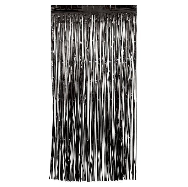 Fringe Door Curtain - Midnight Black - The Party Marketplace