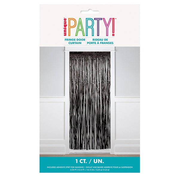 Fringe Door Curtain - Midnight Black - The Party Marketplace