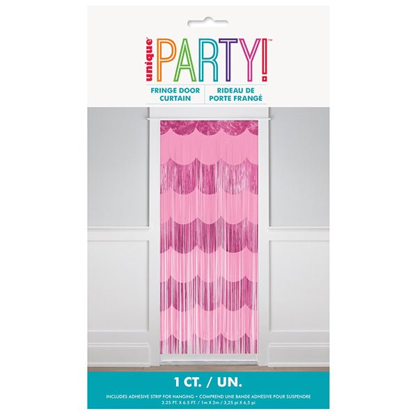 Fringe Door Curtain - Pink Scallop - The Party Marketplace