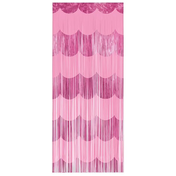 Fringe Door Curtain - Pink Scallop - The Party Marketplace