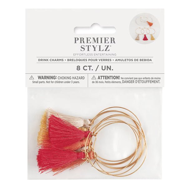 Fringe Drink Charms - Assorted Colours (Pack of 8) - The Party Marketplace