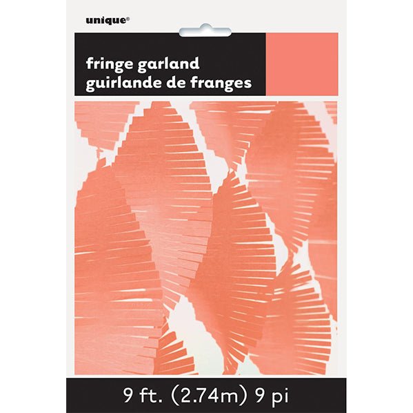 Fringe Garland - Coral (2.74m) - The Party Marketplace