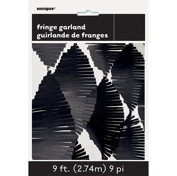 Fringe Garland - Midnight Black (2.74m) - The Party Marketplace