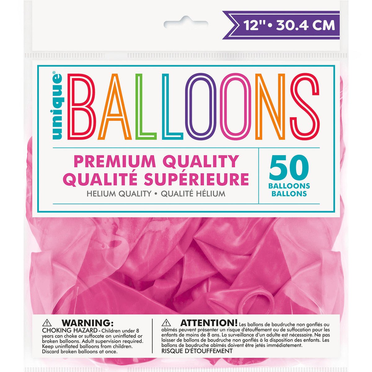 Fuchsia Crystal Premium Balloons 30cm (Pack of 50) - The Party Marketplace