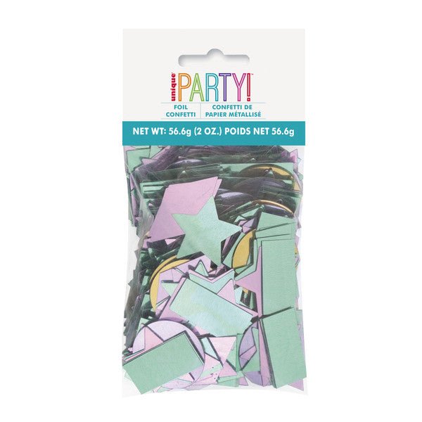 Geometric Foil Confetti - Pastel Colours (56.6g) - The Party Marketplace