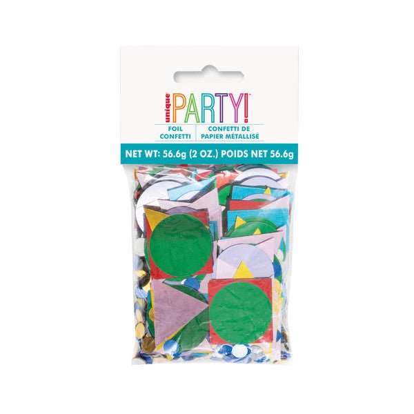 Geometric Foil Confetti - Primary Colours (56.6g) - The Party Marketplace
