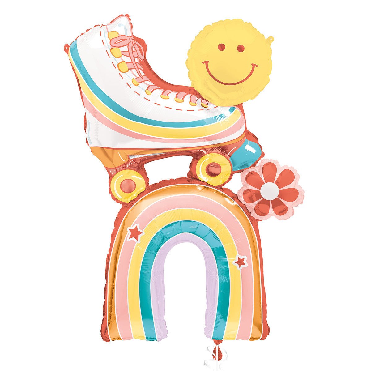 Giant Rainbow & Roller Skate Foil Balloon 101cm - The Party Marketplace