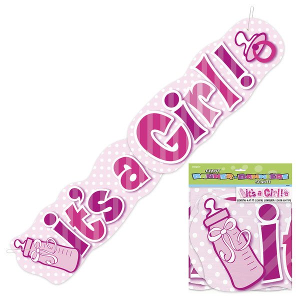 Girl Baby Shower "It's A Girl" Giant Jointed Banner - 1.36m - The Party Marketplace