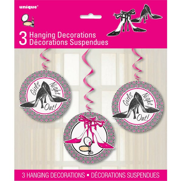 Girls Night Out Hanging Swirl Decorations (Pack of 3) - The Party Marketplace