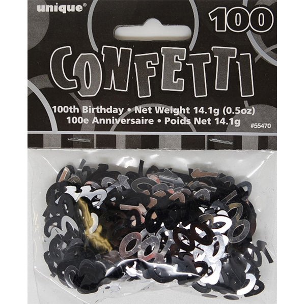 Glitz Black "100" Confetti (14g) - The Party Marketplace