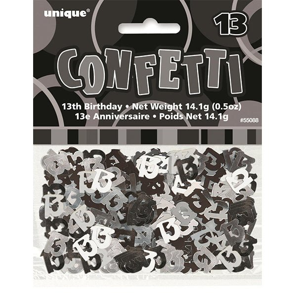 Glitz Black "13" Confetti (14g) - The Party Marketplace
