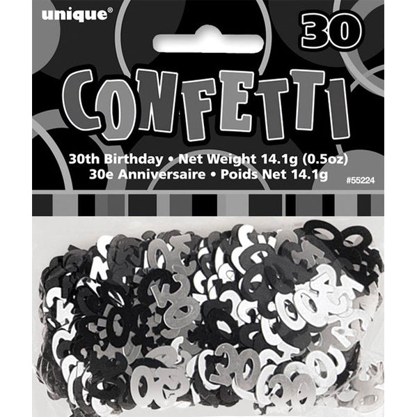 Glitz Black "30" Confetti (14g) - The Party Marketplace