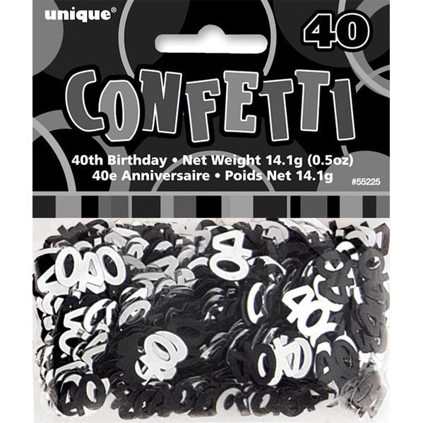 Glitz Black "40" Confetti (14g) - The Party Marketplace