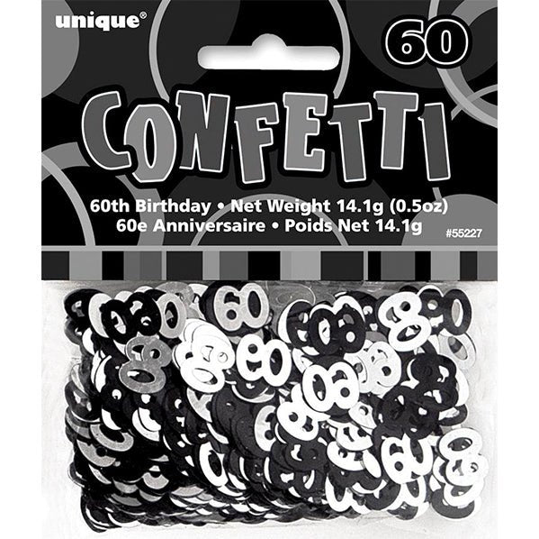 Glitz Black "60" Confetti (14g) - The Party Marketplace