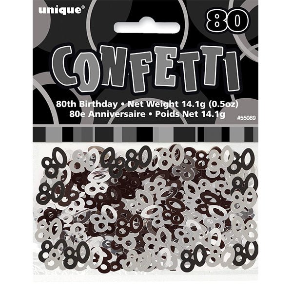 Glitz Black "80" Confetti (14g) - The Party Marketplace