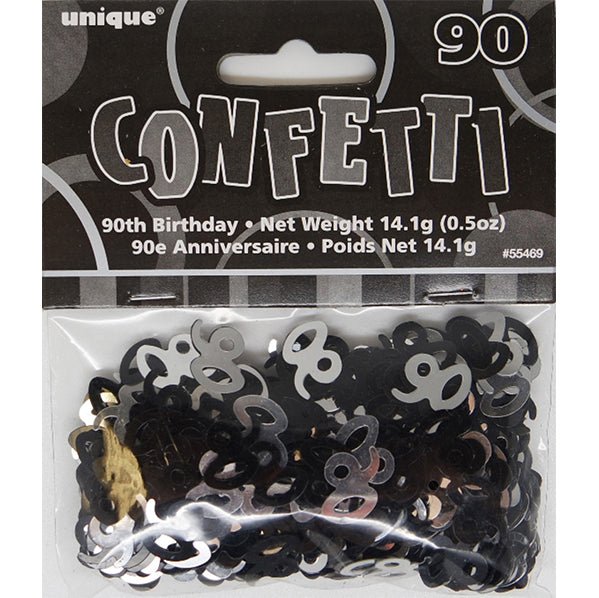 Glitz Black "90" Confetti (14g) - The Party Marketplace