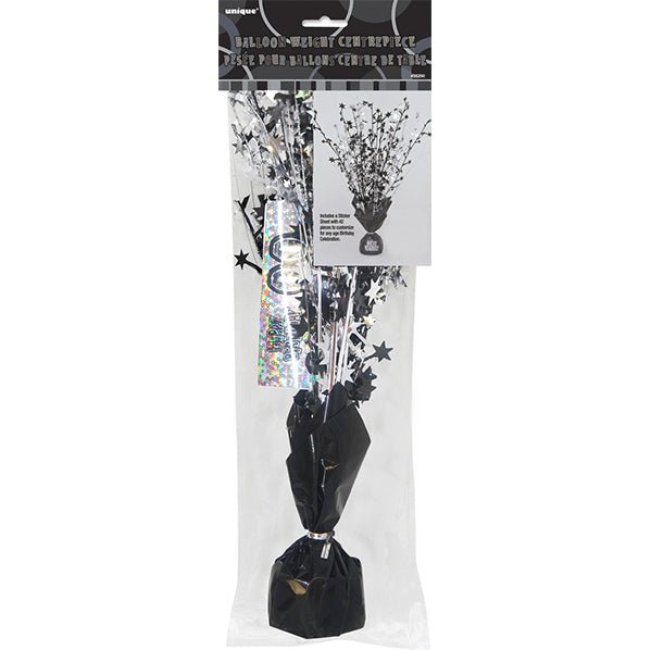 Glitz Black Gold Foil Balloon Weight & Sticker Sheet - The Party Marketplace