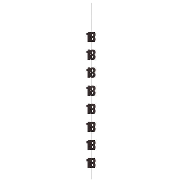 Glitz Black & Silver "18" Hanging Decorations (Pack of 6) - The Party Marketplace