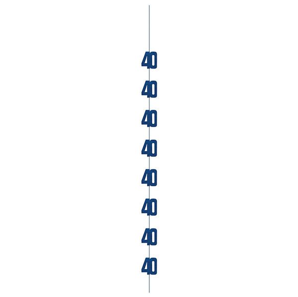 Glitz Blue "40" Hanging Decorations (Pack of 6) - The Party Marketplace