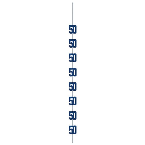 Glitz Blue "50" Hanging Decorations (Pack of 6) - The Party Marketplace