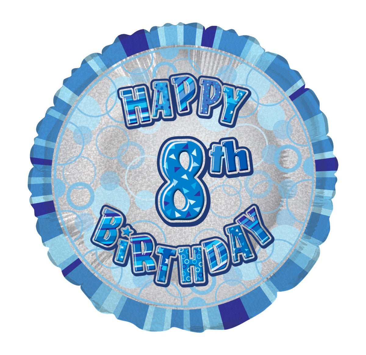 Glitz Blue Round "8" Foil Balloon 45cm - The Party Marketplace