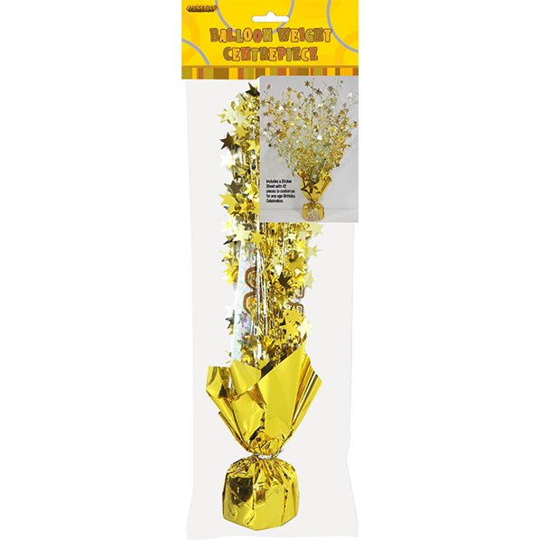 Glitz Gold Foil Balloon Weight & Sticker Sheet - The Party Marketplace