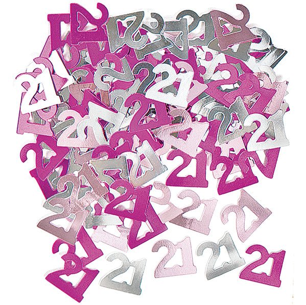 Glitz Pink "21" Confetti (14g) - The Party Marketplace