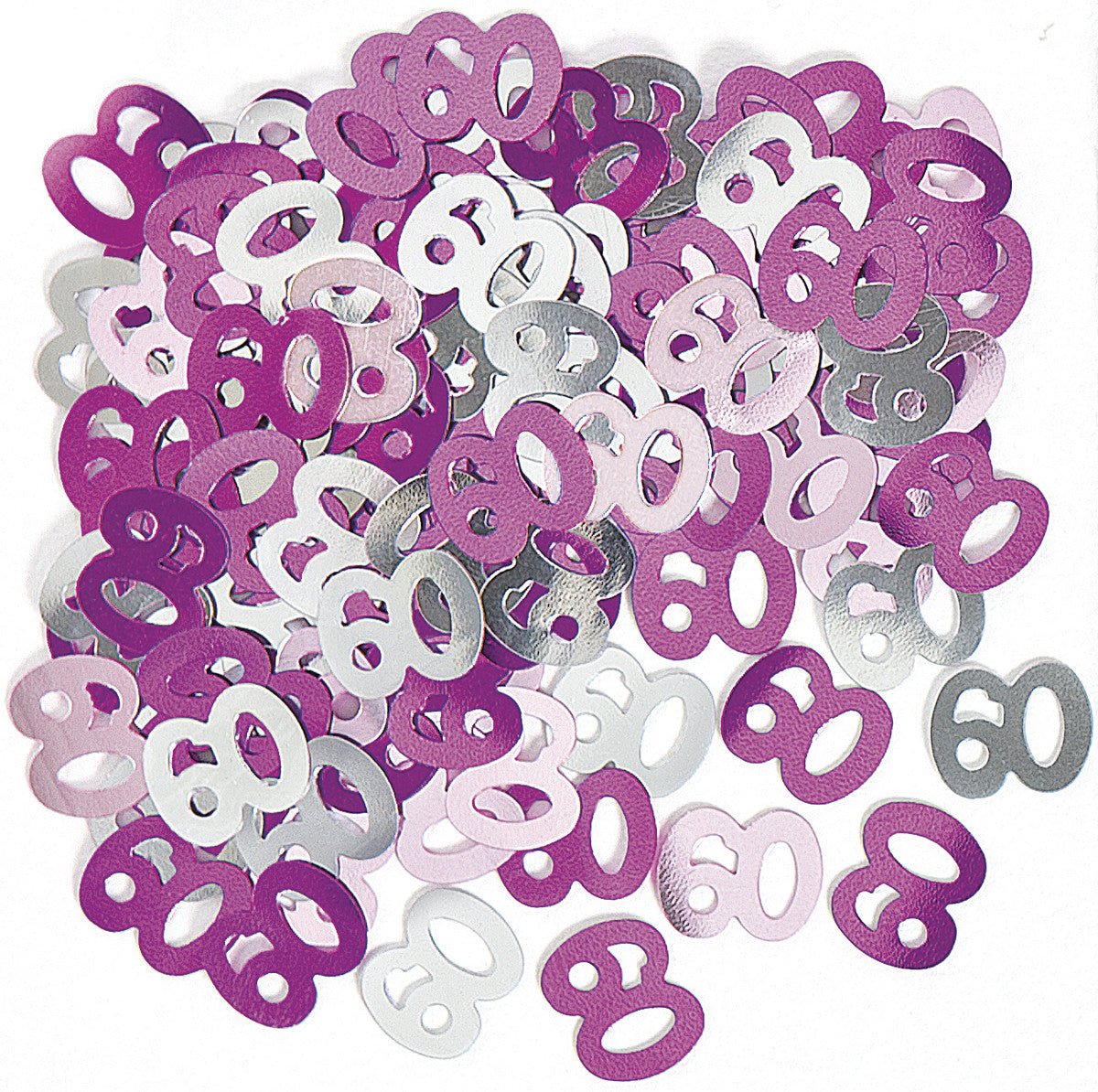 Glitz Pink "60" Confetti (14g) - The Party Marketplace