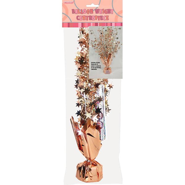 Glitz Rose Gold Foil Balloon Weight & Sticker Sheet - The Party Marketplace