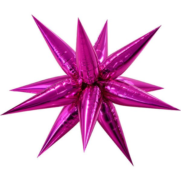 Glitz Starburst Foil Balloon - Hot Pink (100cm) - The Party Marketplace