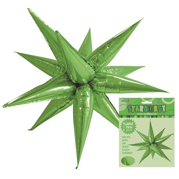 Glitz Starburst Foil Balloon - Lime Green (70cm) - The Party Marketplace