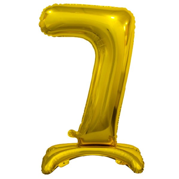 Gold "7" Giant Standing Numeral Foil Balloon (76cm) - The Party Marketplace