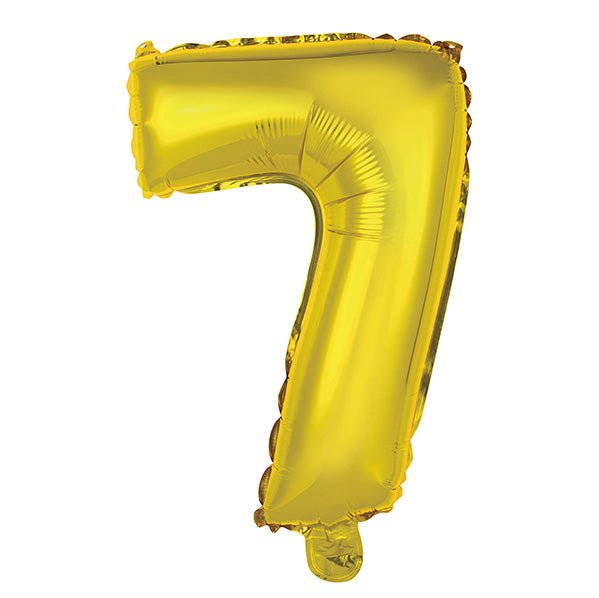 Gold "7" Numeral Foil Balloon (35cm) - The Party Marketplace