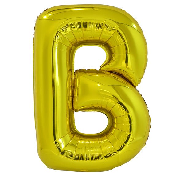 Gold "B" Letter Foil Balloon (86cm) - The Party Marketplace