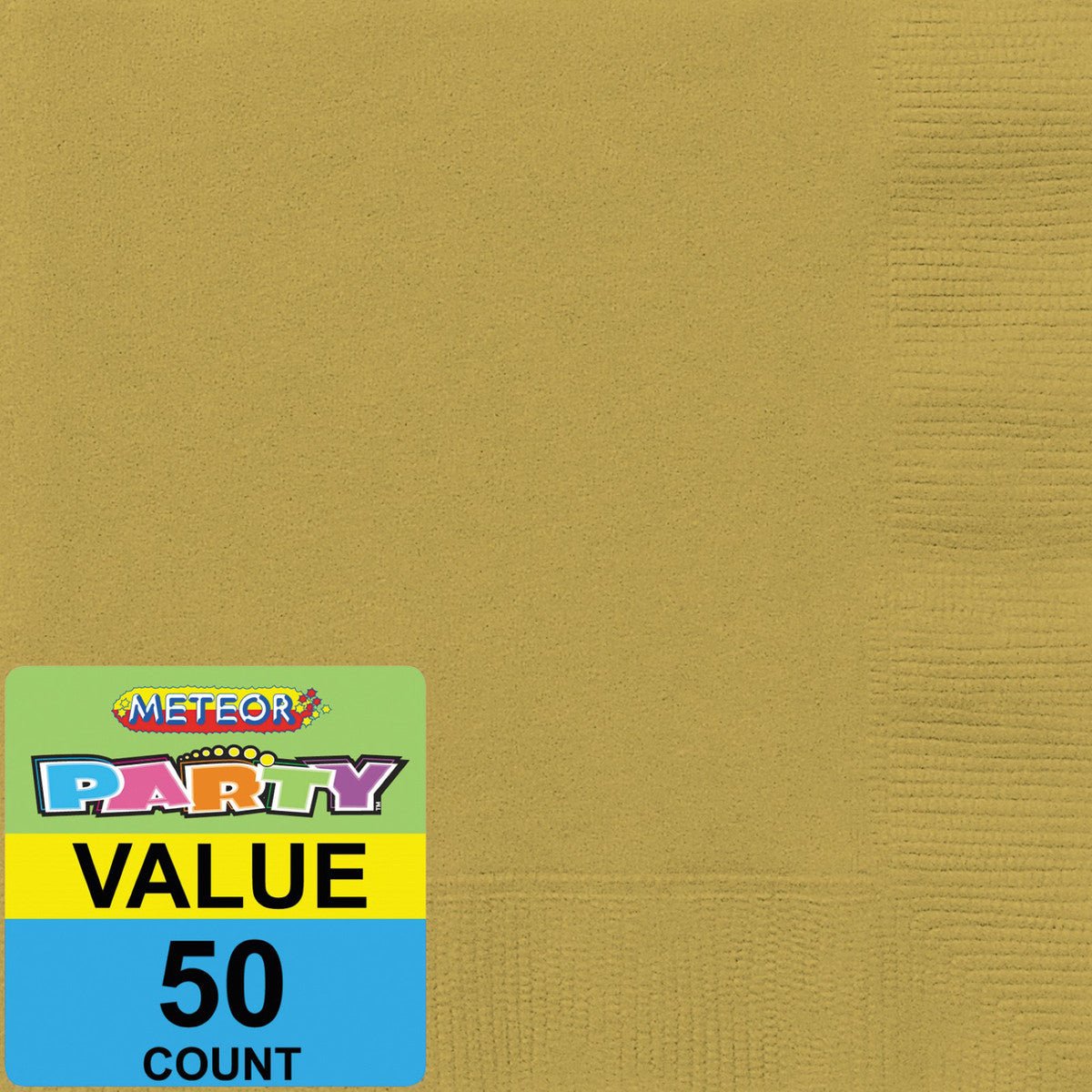 Gold Beverage Napkins (Pack of 50) - The Party Marketplace