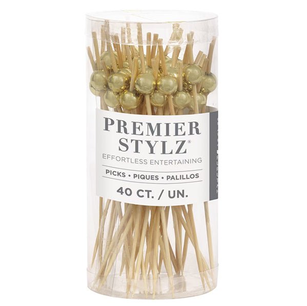 Gold Cocktail Picks (Pack of 40) - The Party Marketplace