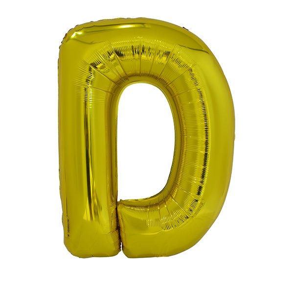 Gold "D" Letter Foil Balloon (86cm) - The Party Marketplace
