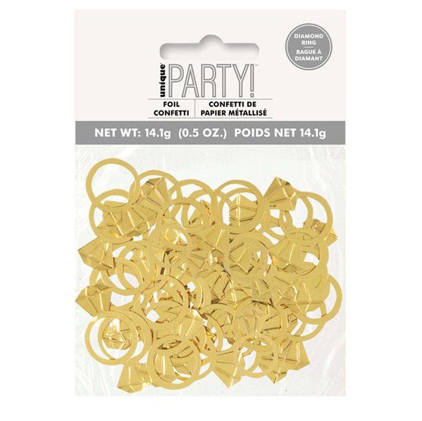 Gold Diamond Rings Confetti (14g) - The Party Marketplace