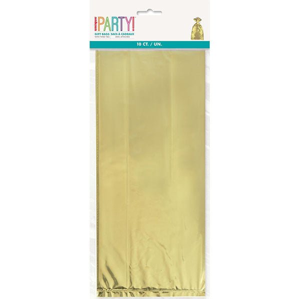 Gold Foil Cello Bags (Pack of 10) - The Party Marketplace