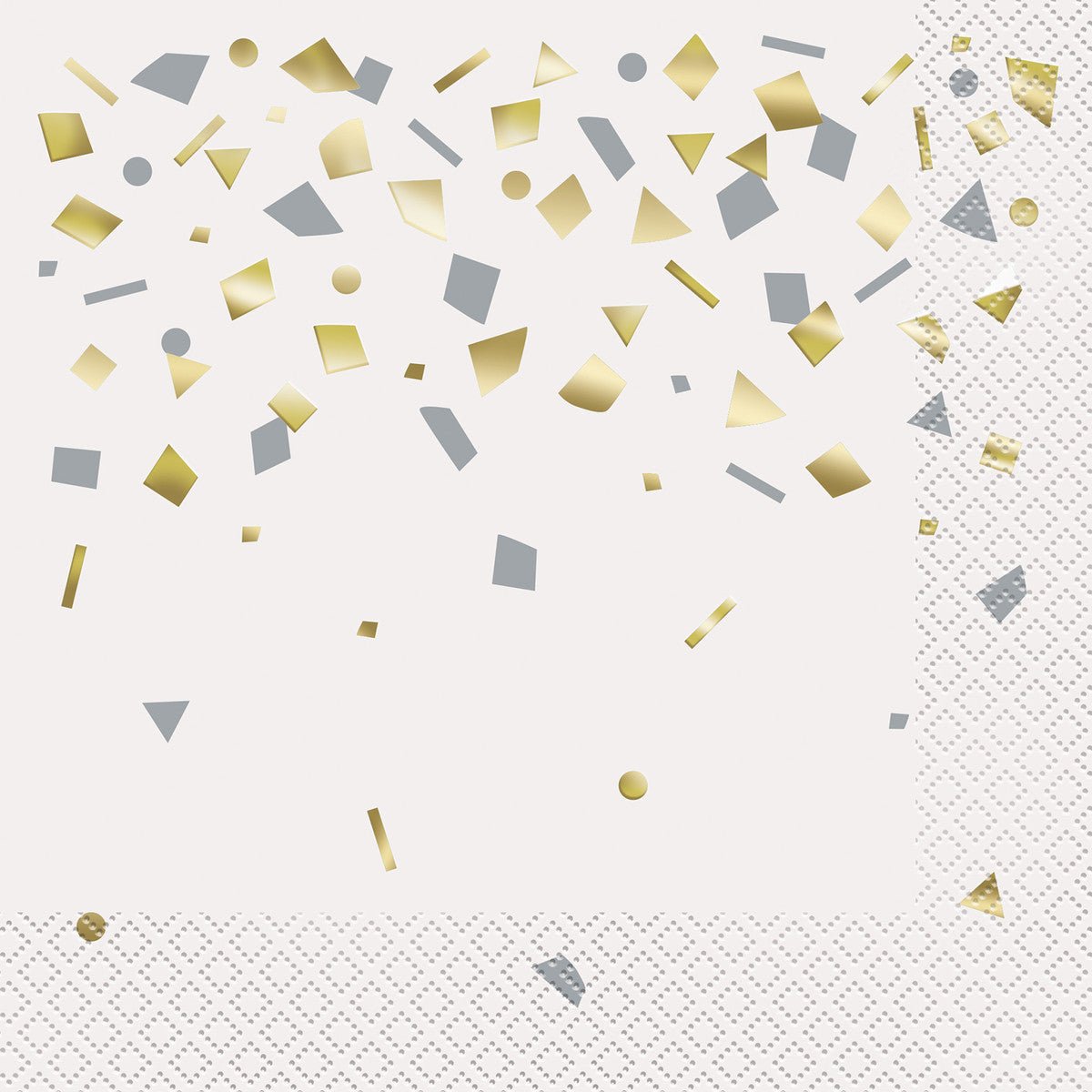 Gold Foil Stamped Confetti Celebrate Luncheon Napkins (Pack of 20) - The Party Marketplace