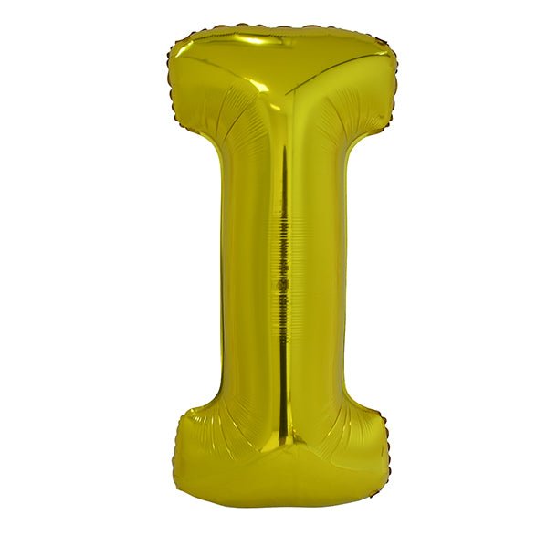 Gold "I" Letter Foil Balloon (86cm) - The Party Marketplace