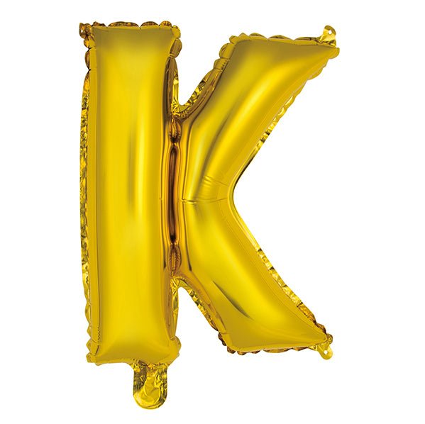 Gold "K" Letter Foil Balloon (35cm) - The Party Marketplace