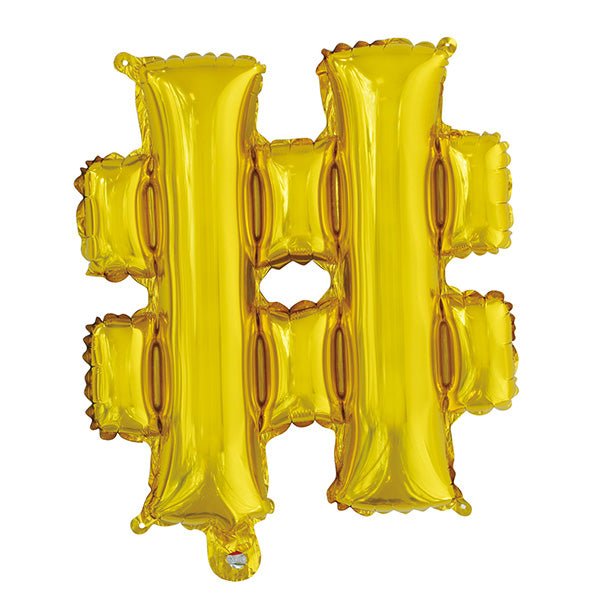 Gold "#" Letter Foil Balloon (35cm) - The Party Marketplace