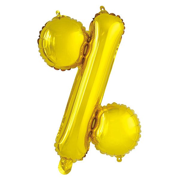 Gold "%" Letter Foil Balloon (35cm) - The Party Marketplace