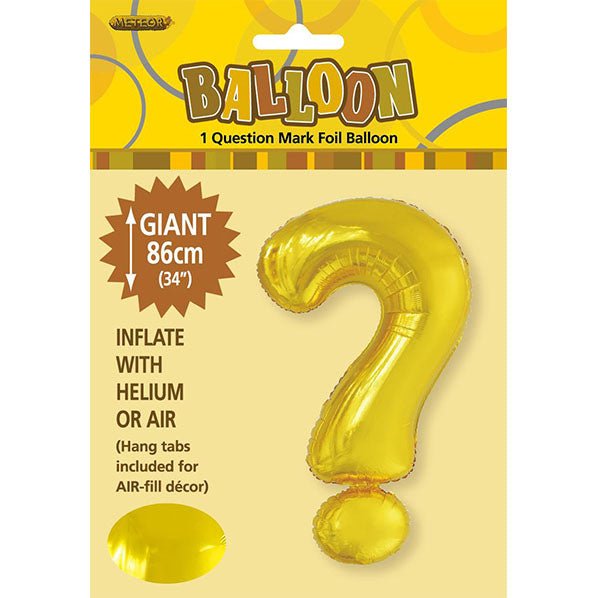 Gold "?" Letter Foil Balloon (86cm) - The Party Marketplace