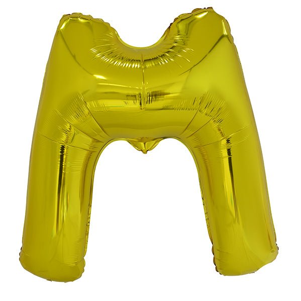 Gold "M" Letter Foil Balloon (86cm) - The Party Marketplace