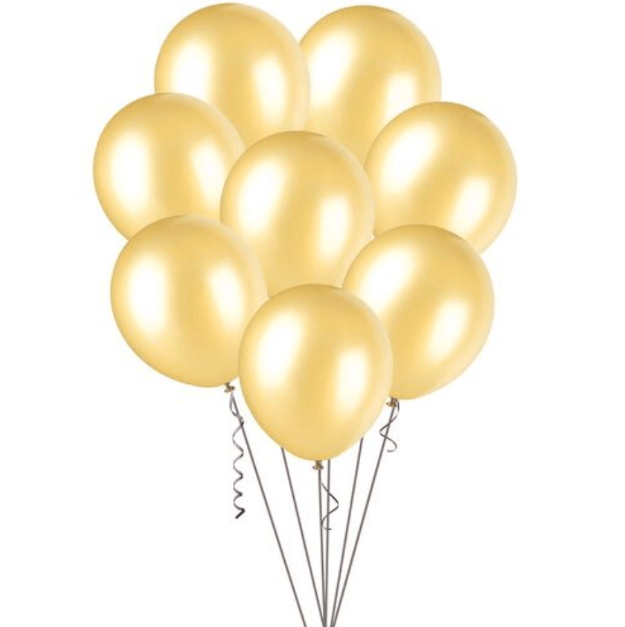 Gold Metallic Balloons 30cm (Pack of 100) - The Party Marketplace